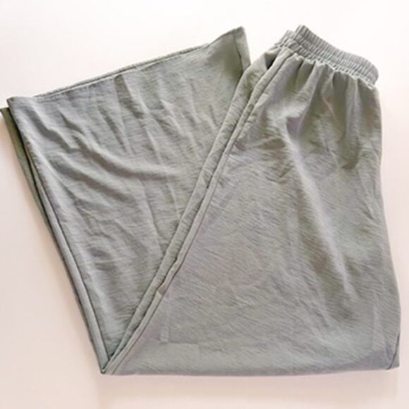 Zara Wide Leg Flowing Pull On Palazzo Pants High Waisted Womens Small Light Blue - Picture 4 of 11